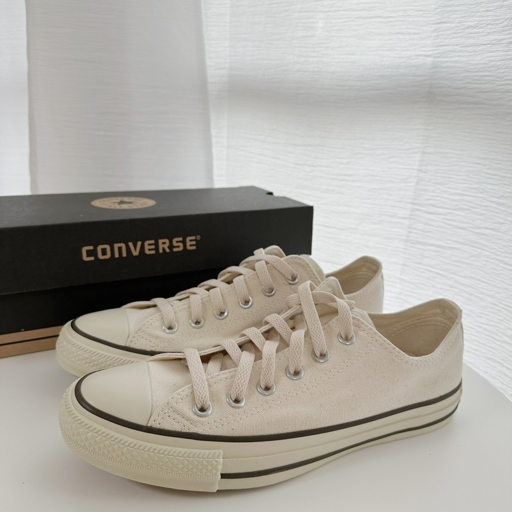 (現貨出清) 日本限定 Converse 日系清新軟木塞標 高/低筒帆布鞋-細節圖5
