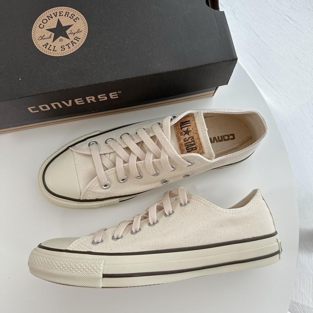 (現貨出清) 日本限定 Converse 日系清新軟木塞標 高/低筒帆布鞋-細節圖6