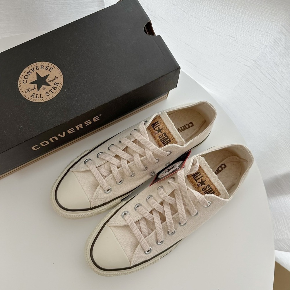 (現貨出清) 日本限定 Converse 日系清新軟木塞標 高/低筒帆布鞋-細節圖7