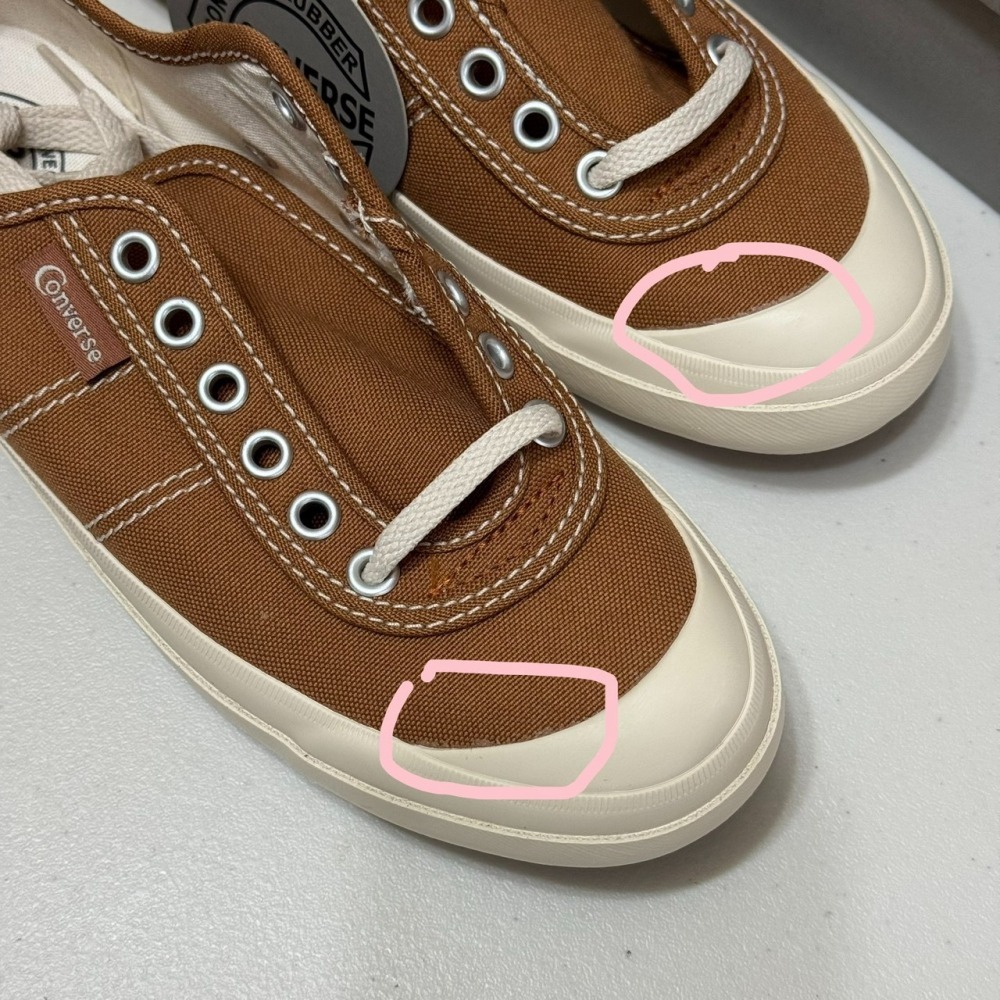 (小瑕疵出清) 日本限定 Converse Big C Line 可愛圓頭帆布鞋 尺寸23.5 (NO.05)-細節圖2