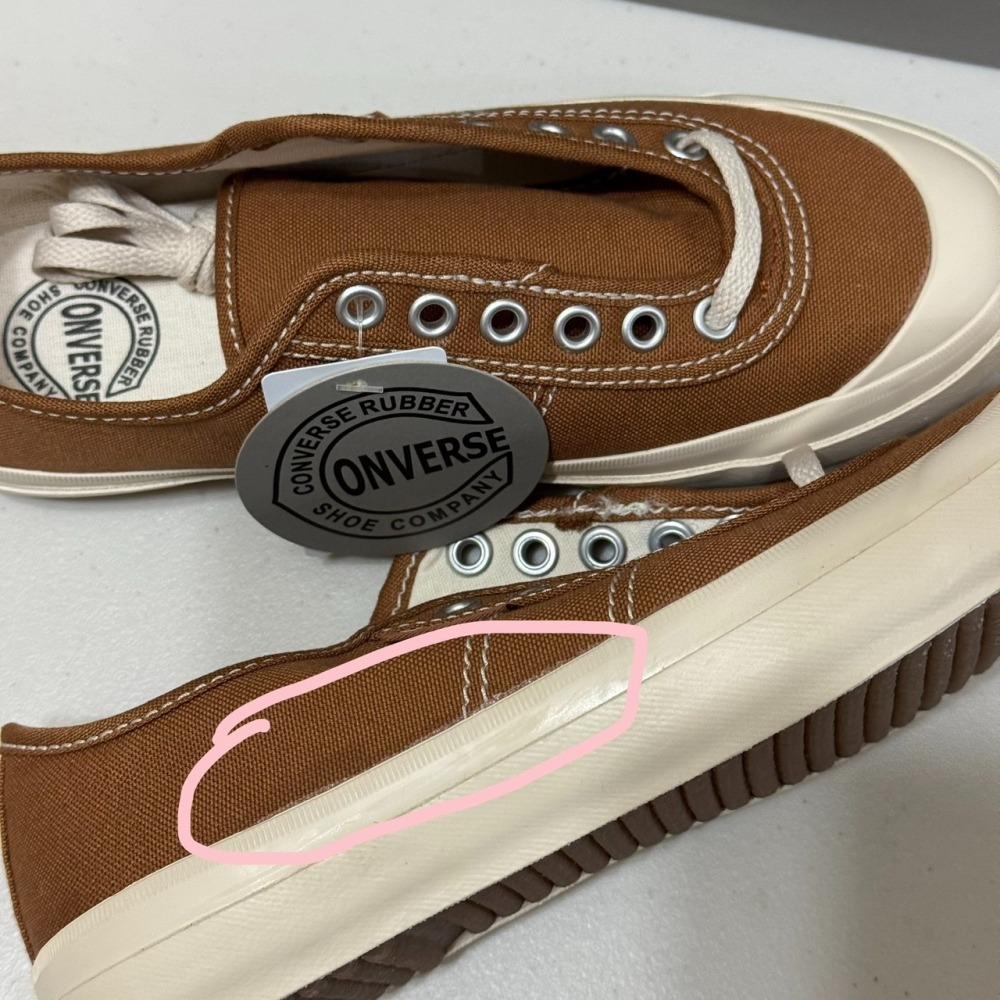 (小瑕疵出清) 日本限定 Converse Big C Line 可愛圓頭帆布鞋 尺寸23.5 (NO.05)-細節圖3