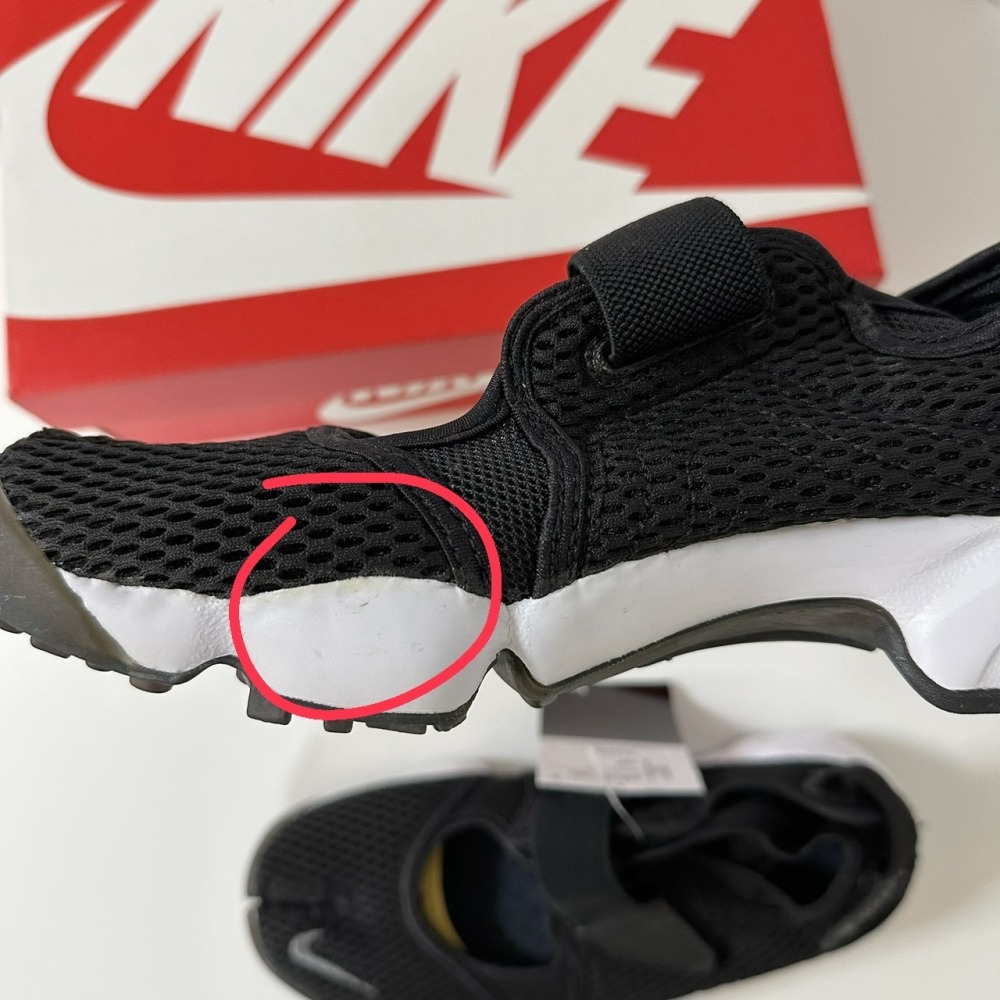 (小瑕疵出清) Nike air rift 忍者鞋 黑色 (NO.12)-細節圖3