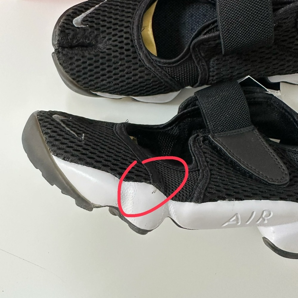 (小瑕疵出清) Nike air rift 忍者鞋 黑色 (NO.12)-細節圖5