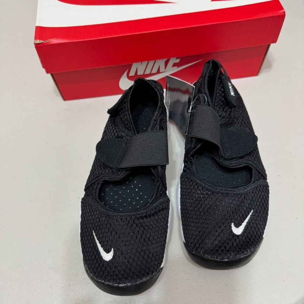 (小瑕疵出清) Nike Air RIFT 忍者鞋 黑色 (小童款) / 斜盒壓損 (NO. A)-細節圖4