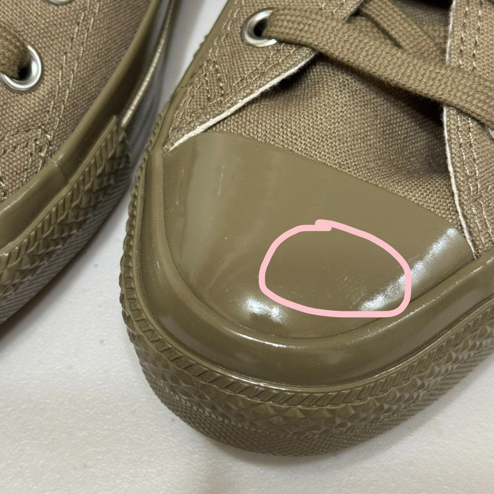 (小瑕疵出清) 日本限定 Converse US 復刻款帆布鞋 橄欖綠 尺寸26.5 (NO.G)-細節圖3
