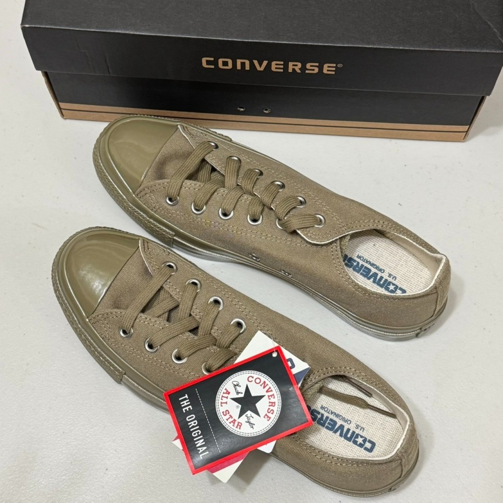 (小瑕疵出清) 日本限定 Converse US 復刻款帆布鞋 橄欖綠 尺寸26.5 (NO.G)-細節圖5