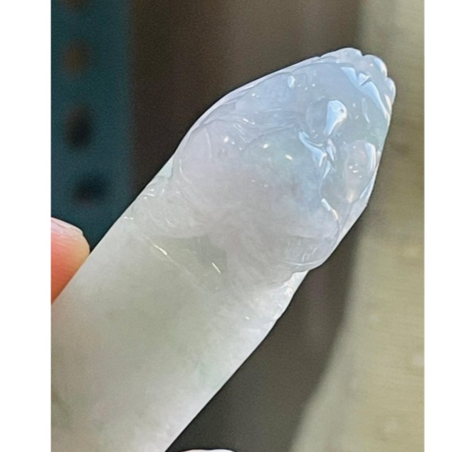 天然A貨緬甸玉 冰潤飄花手工雕招財貔貅翡翠印章/方印/私章 扎實底妝 清爽飄花 圓滾福氣貔貅-細節圖8