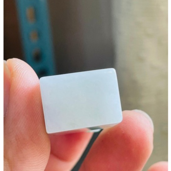 天然A貨緬甸玉 細潤綠飄花俏色巧雕踩球貔貅翡翠印章/方印/私章 潤白底俏綠飄亮花 有求必應-細節圖8