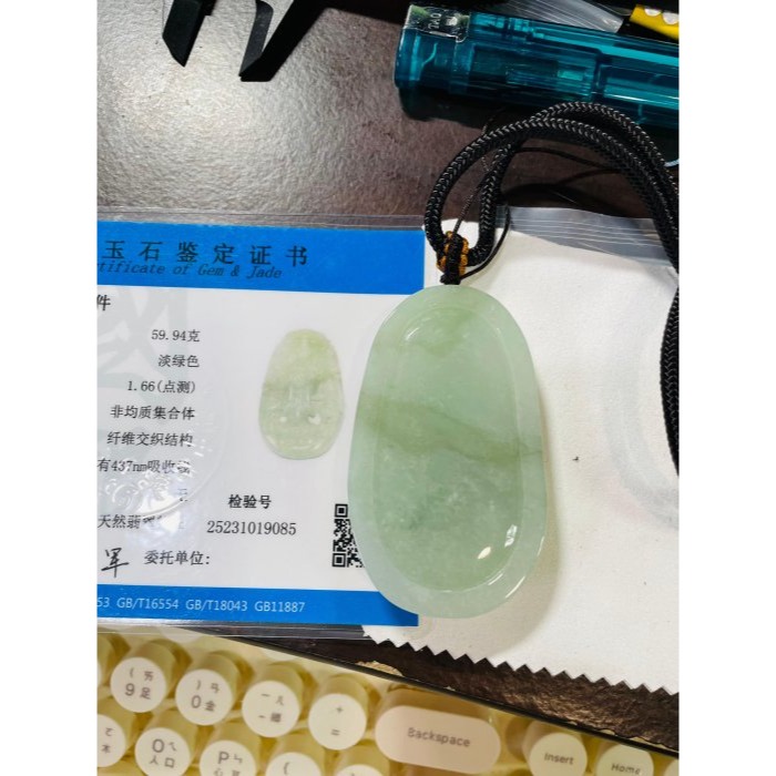 天然A貨緬甸玉 莫西沙 冰膠晴綠意境棉千順媽祖翡翠玉牌 滿色膠潤底 厚庄透手影 獨家版法像精開-細節圖11