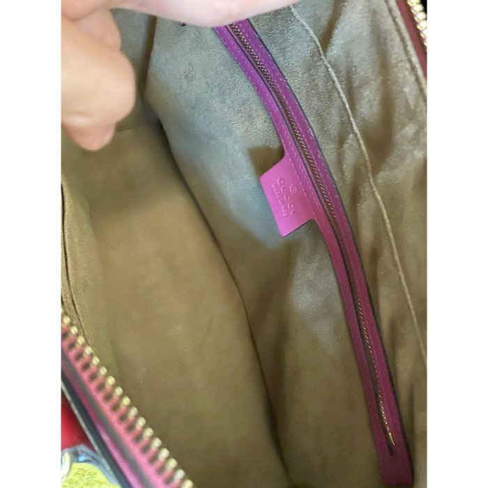 8成新正品~GUCCI 雙G logo防刮皮托特包/大包 A4可放 麂皮內裡 牛皮滾邊 肩帶-細節圖3