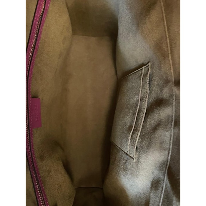 8成新正品~GUCCI 雙G logo防刮皮托特包/大包 A4可放 麂皮內裡 牛皮滾邊 肩帶-細節圖4