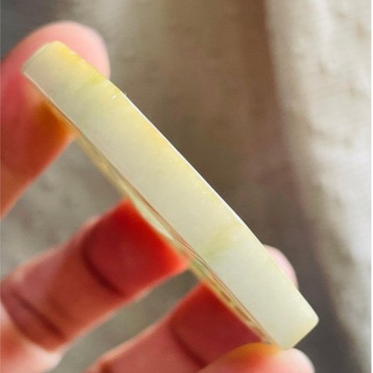 天然A貨緬甸玉 細潤橙黃加綠雙彩太極八卦翡翠玉墜 鮮亮溫潤黃綠皮帶過底飄綠 雙面配戴款-細節圖5