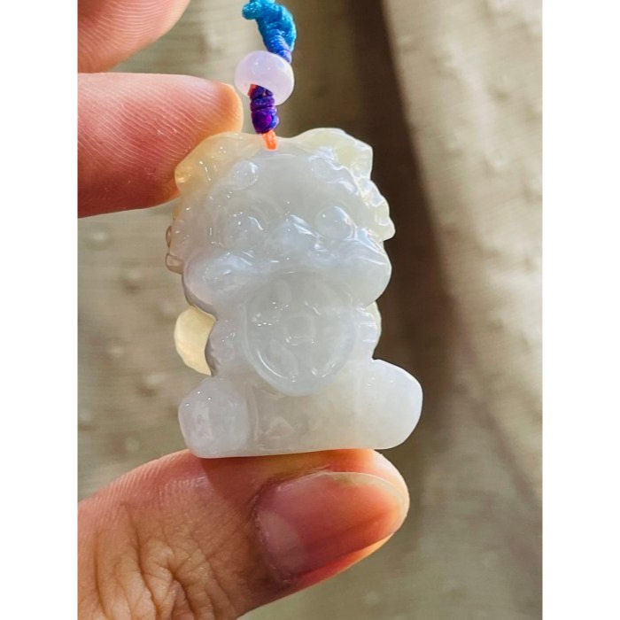 天然A貨緬甸玉 膠潤雪梨黃全立體雕招財吞金獸翡翠包掛/小擺 吞金千億只進不出-細節圖2