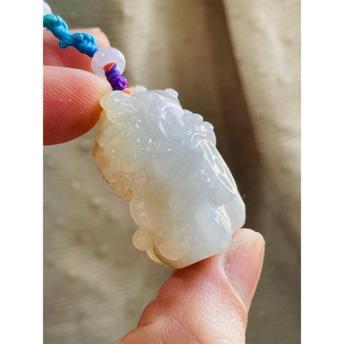 天然A貨緬甸玉 膠潤雪梨黃全立體雕招財吞金獸翡翠包掛/小擺 吞金千億只進不出-細節圖4