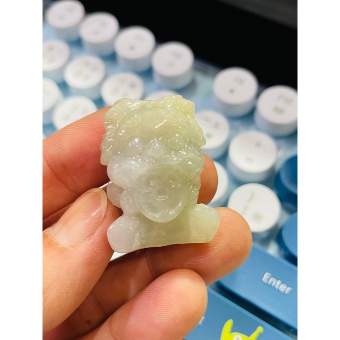 天然A貨緬甸玉 膠潤雪梨黃全立體雕招財吞金獸翡翠玉墜/小擺 吞金千億只進不出-細節圖8