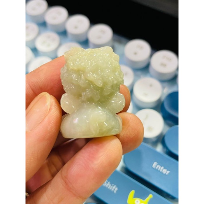 天然A貨緬甸玉 膠潤雪梨黃全立體雕招財吞金獸翡翠玉墜/小擺 吞金千億只進不出-細節圖9