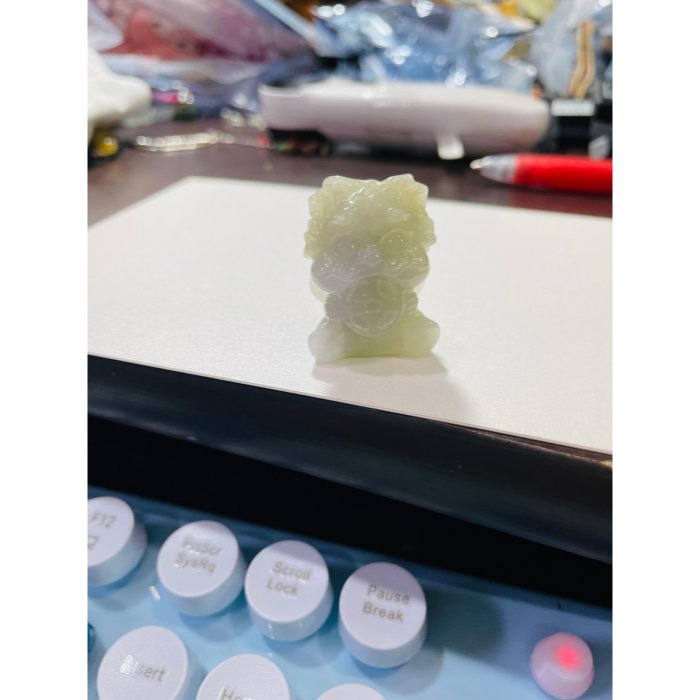 天然A貨緬甸玉 膠潤雪梨黃全立體雕招財吞金獸翡翠玉墜/小擺 吞金千億只進不出-細節圖10