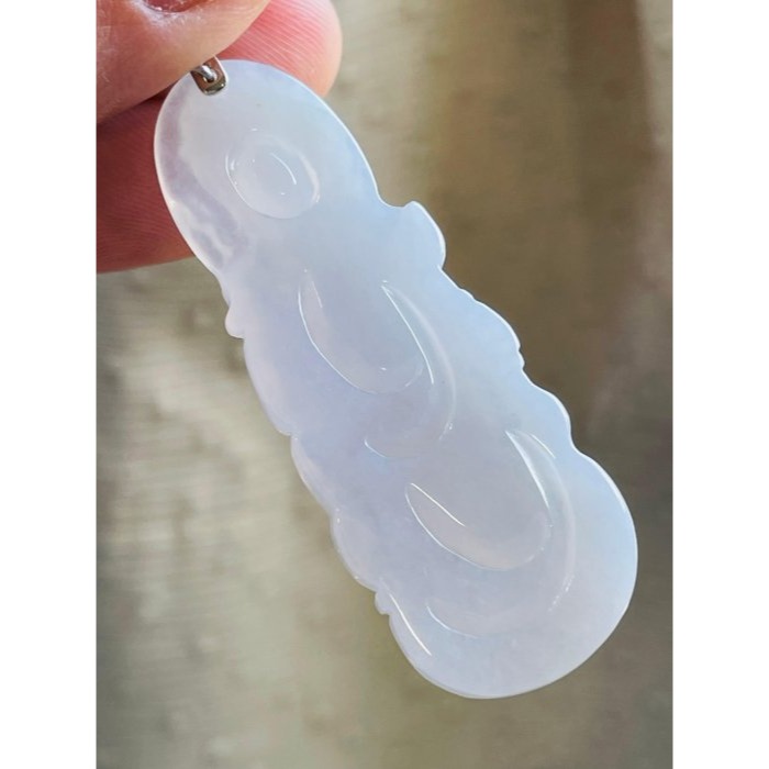 天然A貨緬甸玉 冰膠瑪瑙底庄 老坑白冰大勢至菩薩翡翠佛墜 種好水長 膠潤奶白透著粉色 法像慈悲莊嚴-細節圖6