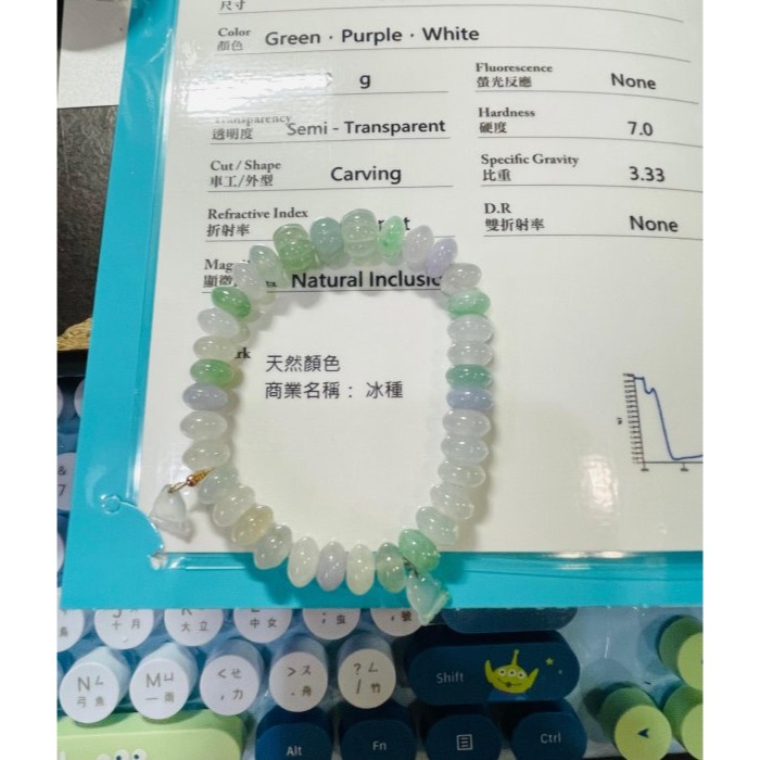 天然A貨緬甸玉 冰種多寶鼓珠8.5mm翡翠手串/手鍊 顆顆乾淨色多彩 夢幻馬卡龍 附台証高貨手珠-細節圖10