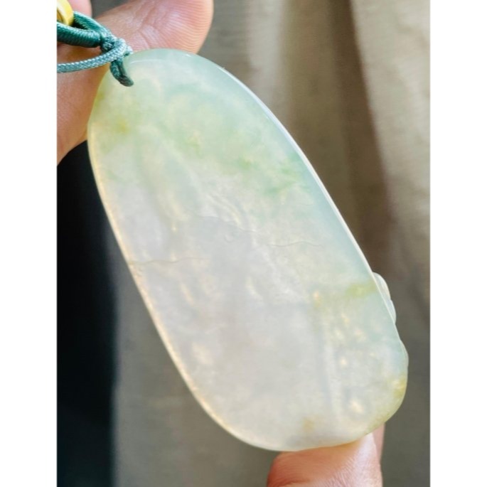 天然A貨緬甸玉 冰種小三彩如意寶珠觀音翡翠佛牌 冰透字方正圓潤牌形 法像莊嚴慈悲 附台証-細節圖6