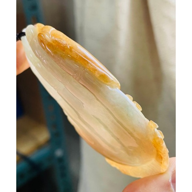 天然A貨緬甸玉 老坑黃雙彩全立體特色雕五指山收悟空翡翠佛牌 起冰油黃霧俏佛魔一念 綠肉巧如來五指 孫悟空-細節圖4