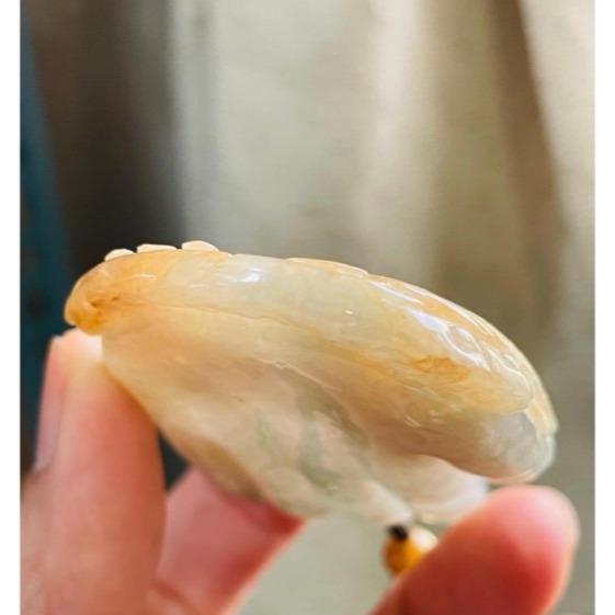 天然A貨緬甸玉 老坑黃雙彩全立體特色雕五指山收悟空翡翠佛牌 起冰油黃霧俏佛魔一念 綠肉巧如來五指 孫悟空-細節圖6