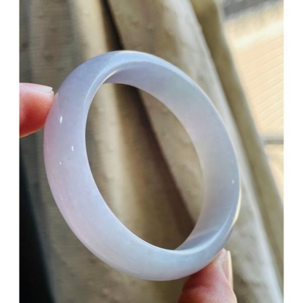 天然A貨緬甸玉 細潤雙色紫滿色寬條翡翠貴妃鐲51.8 16圍 細膩無晶體粉紫過渡藍紫 色淡過底色滿能見色-細節圖2