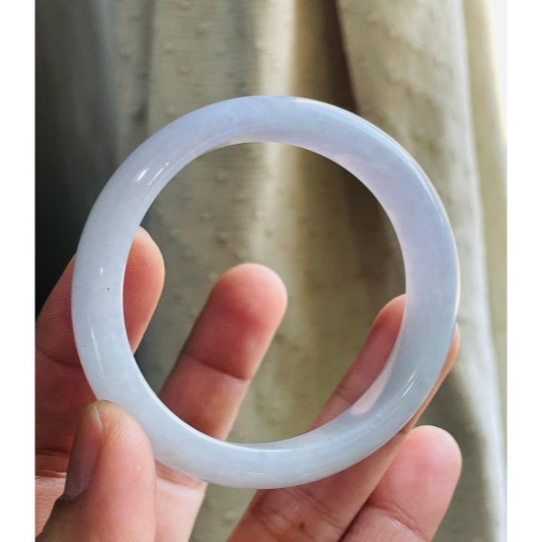 天然A貨緬甸玉 細潤雙色紫滿色寬條翡翠貴妃鐲51.8 16圍 細膩無晶體粉紫過渡藍紫 色淡過底色滿能見色-細節圖3