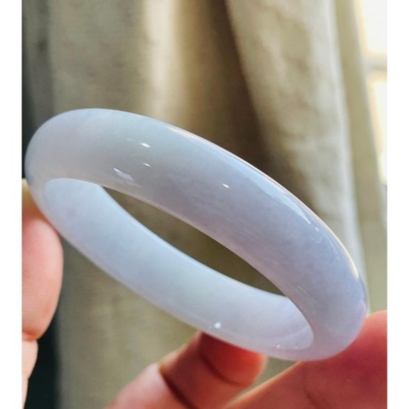 天然A貨緬甸玉 細潤雙色紫滿色寬條翡翠貴妃鐲51.8 16圍 細膩無晶體粉紫過渡藍紫 色淡過底色滿能見色-細節圖5