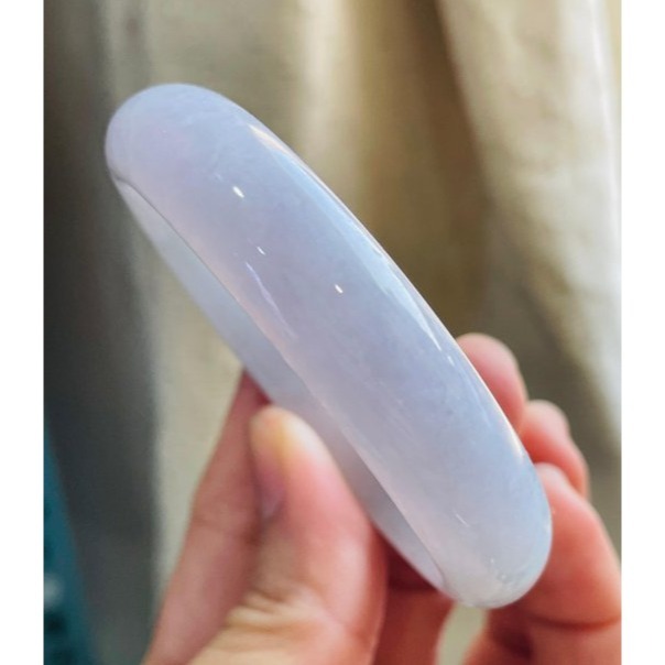 天然A貨緬甸玉 細潤雙色紫滿色寬條翡翠貴妃鐲51.8 16圍 細膩無晶體粉紫過渡藍紫 色淡過底色滿能見色-細節圖6