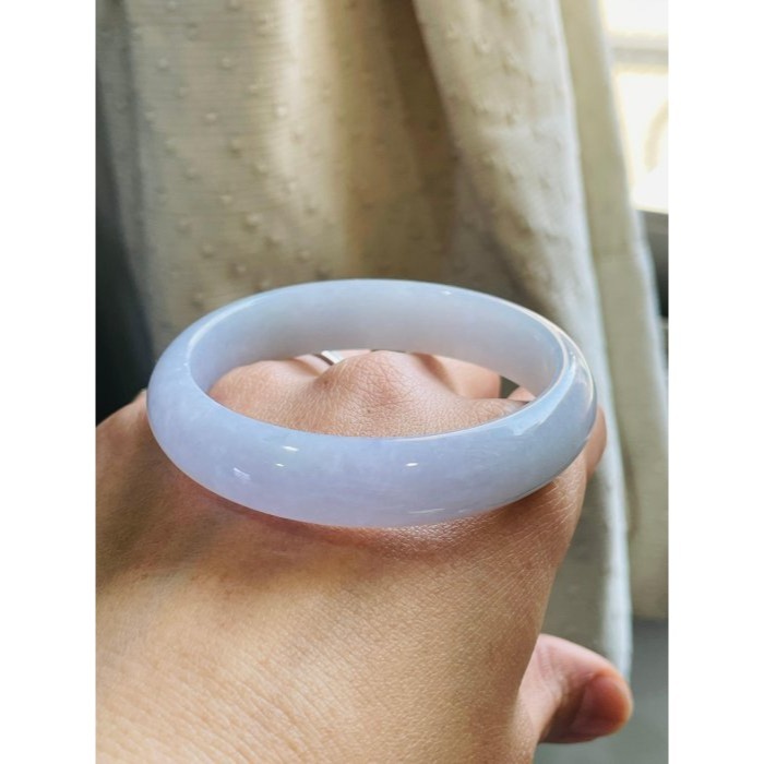 天然A貨緬甸玉 細潤雙色紫滿色寬條翡翠貴妃鐲51.8 16圍 細膩無晶體粉紫過渡藍紫 色淡過底色滿能見色-細節圖8