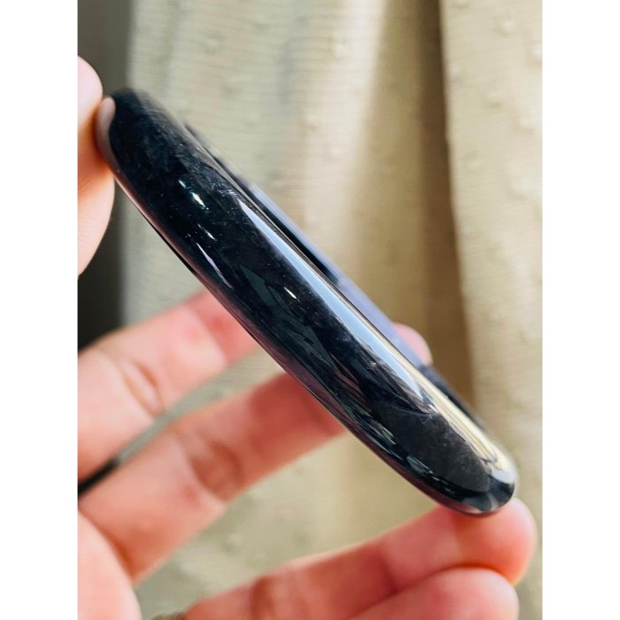 天然A貨緬甸玉 老烏骨雞紫細條翡翠平安鐲59.7 19.5圍 鏡面光烏雞 俏一抹冰烏紫 特色大圈口手鐲-細節圖7