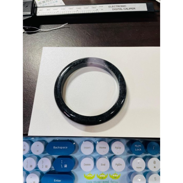 天然A貨緬甸玉 老烏骨雞紫細條翡翠平安鐲59.7 19.5圍 鏡面光烏雞 俏一抹冰烏紫 特色大圈口手鐲-細節圖11