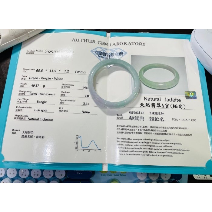 天然A貨緬甸玉 冰潤藍綠俏紫細條翡翠平安鐲60.6 19.8圍 冰藍綠為主色 幾抹粉紫 幾粒綠花 色滿不失色 完美98%-細節圖10