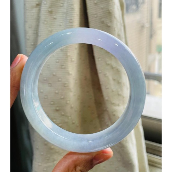 天然A貨緬甸玉 冰藍紫俏紅紫翡翠平安鐲56 18.5圍 起冰濃郁藍紫俏紅紫 整圈滿色 完美度99% 附台証-細節圖2