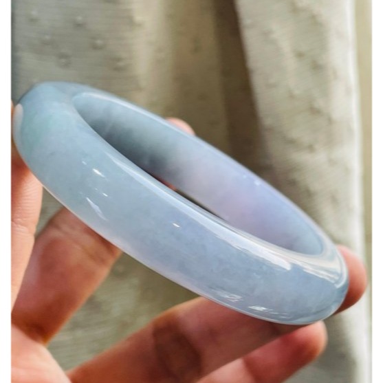 天然A貨緬甸玉 冰藍紫俏紅紫翡翠平安鐲56 18.5圍 起冰濃郁藍紫俏紅紫 整圈滿色 完美度99% 附台証-細節圖4