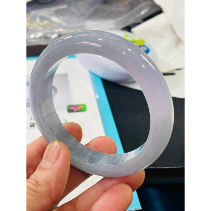 天然A貨緬甸玉 冰藍紫俏紅紫翡翠平安鐲56 18.5圍 起冰濃郁藍紫俏紅紫 整圈滿色 完美度99% 附台証-細節圖9