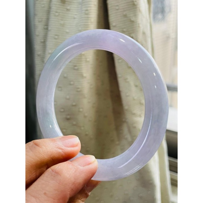 天然A貨緬甸玉 冰潤亮紫俏綠翡翠圓骨鐲53.2 17.5圍 濃郁紅紫帶淡綠 色滿鮮豔 附台証-細節圖7