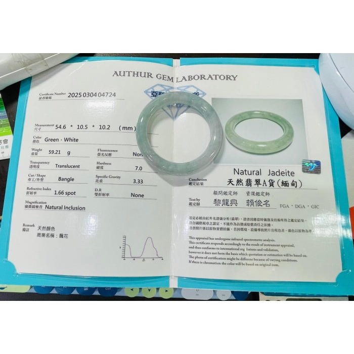 天然A貨緬甸玉 老坑藍綠飄花圓條翡翠圓骨鐲54.6 18圍 似藍似綠 冰潤飄花幾近繞滿整圈 完美度99%附台証-細節圖10