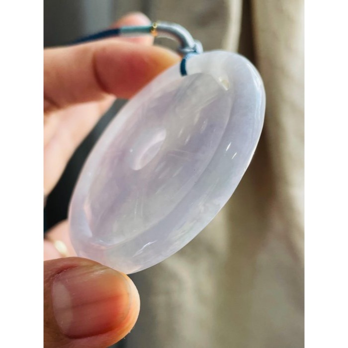 天然A貨緬甸玉 冰潤亮春彩太極大八卦翡翠玉墜 圓形八卦 粉紫藍紫淡綠色豐富多彩 有份量請留意-細節圖4