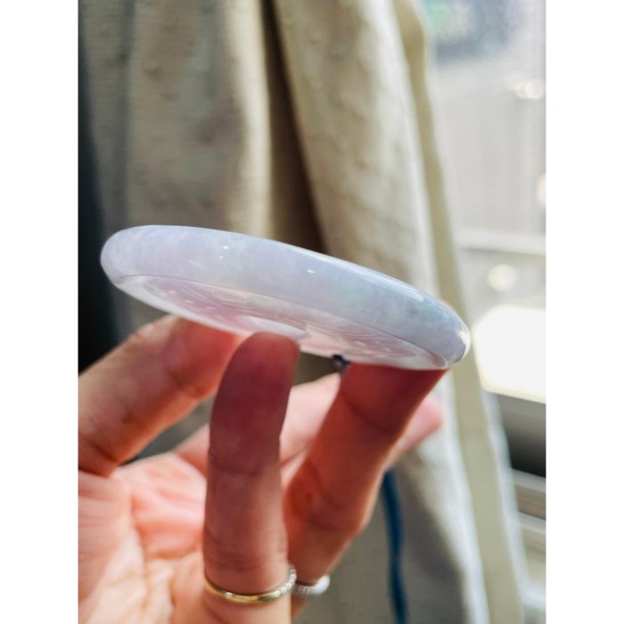 天然A貨緬甸玉 冰潤亮春彩太極大八卦翡翠玉墜 圓形八卦 粉紫藍紫淡綠色豐富多彩 有份量請留意-細節圖5