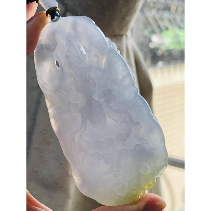 天然A貨緬甸玉 藏家件 冰種茄紫三彩大師工千手觀音翡翠佛牌 晶瑩冰膠滿紫俏黃綠 大師親工 法像細節絕頂 附台証-細節圖8