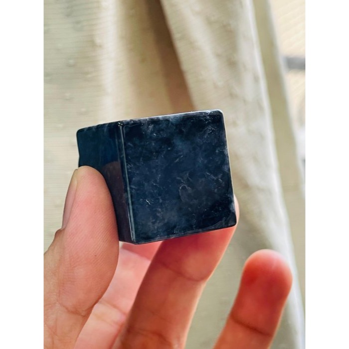 天然A貨緬甸玉 烏雞手工雕滿載而歸昂首龍龜翡翠印章/正方印/公司章 鏡面光澤 方正屹立不搖 公司用印佳-細節圖5