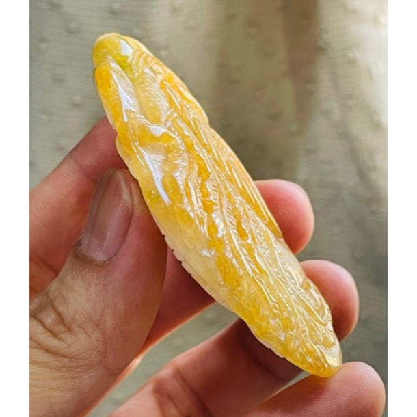 天然A貨緬甸玉 老坑油黃三彩雙面俏雕琴瑟和鳴翡翠龍鳳牌 成色飽和油亮冰黃巧鳳凰 冰紫俏綠巧神龍-細節圖5