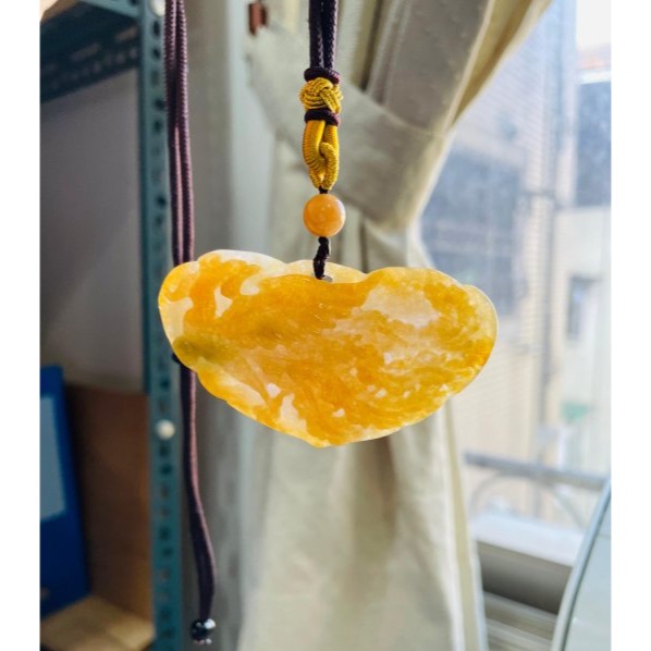 天然A貨緬甸玉 老坑油黃三彩雙面俏雕琴瑟和鳴翡翠龍鳳牌 成色飽和油亮冰黃巧鳳凰 冰紫俏綠巧神龍-細節圖9