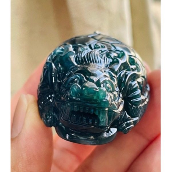 天然A貨翡翠 冰潤危綠全立體滿載而歸龍龜翡翠玉墜/擺件 起冰滿綠油亮光澤 色滿勻稱瓜綠-細節圖5