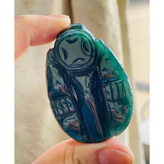 天然A貨翡翠 冰潤危綠全立體滿載而歸龍龜翡翠玉墜/擺件 起冰滿綠油亮光澤 色滿勻稱瓜綠-細節圖8