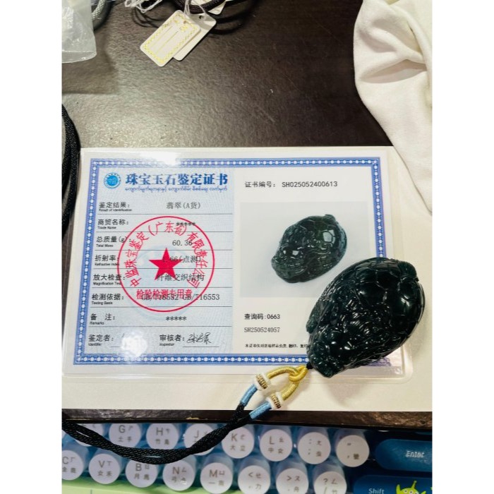 天然A貨翡翠 冰潤危綠全立體滿載而歸龍龜翡翠玉墜/擺件 起冰滿綠油亮光澤 色滿勻稱瓜綠-細節圖10