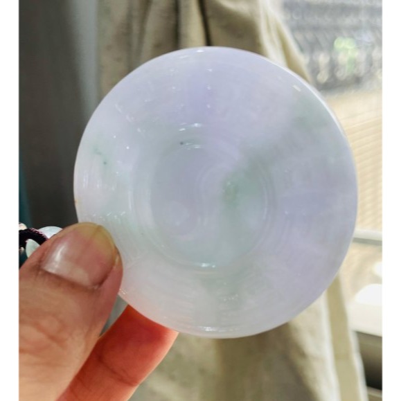 天然A貨緬甸玉 細潤亮春彩雙面雕龍鳳太極八卦翡翠玉墜 粉紫粉綠滿底色 一面龍鳳一面先天八卦 太極固定-細節圖7