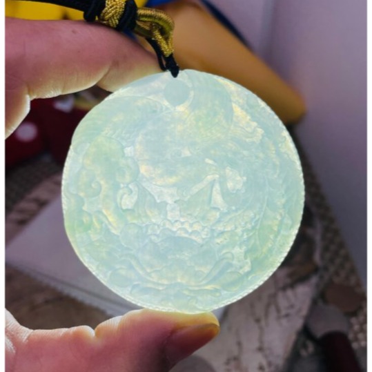 天然A貨緬甸玉 冰種飄花鳳穿牡丹翡翠鳳牌 起光感透字影底庄 綠絲碎花點綴 高貨鐲心料 附台証-細節圖9